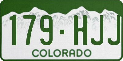 CO license plate 179HJJ