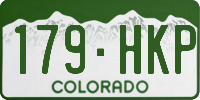 CO license plate 179HKP