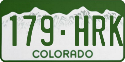 CO license plate 179HRK