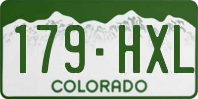 CO license plate 179HXL