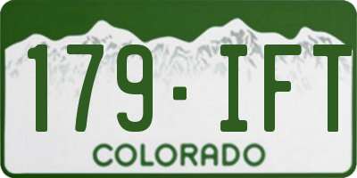 CO license plate 179IFT