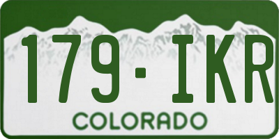 CO license plate 179IKR