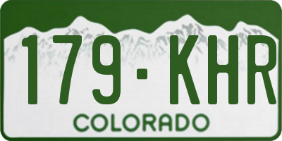CO license plate 179KHR