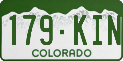 CO license plate 179KIN