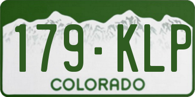 CO license plate 179KLP
