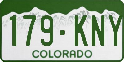 CO license plate 179KNY