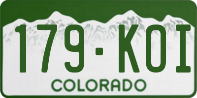 CO license plate 179KOI