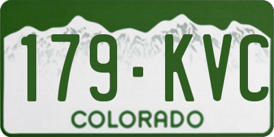 CO license plate 179KVC