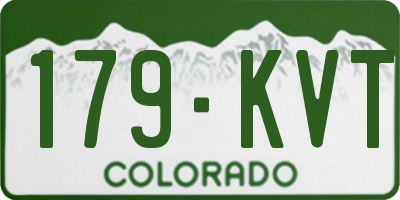 CO license plate 179KVT
