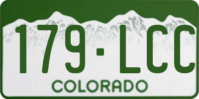 CO license plate 179LCC