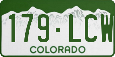 CO license plate 179LCW