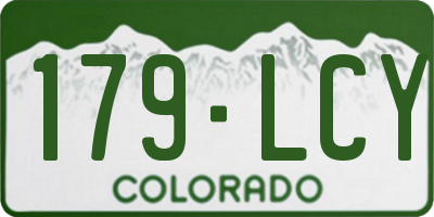 CO license plate 179LCY