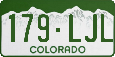 CO license plate 179LJL