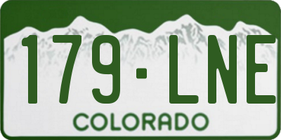 CO license plate 179LNE