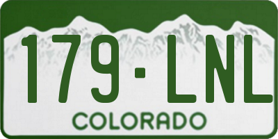 CO license plate 179LNL