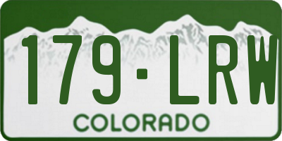 CO license plate 179LRW
