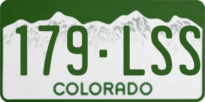 CO license plate 179LSS