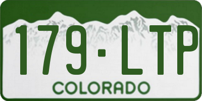 CO license plate 179LTP