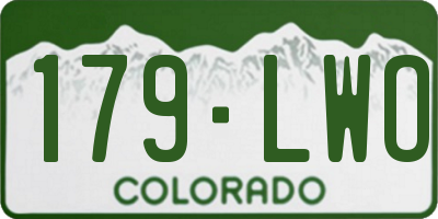 CO license plate 179LWO
