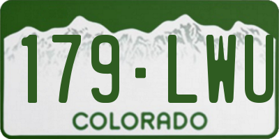 CO license plate 179LWU