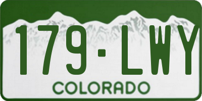 CO license plate 179LWY