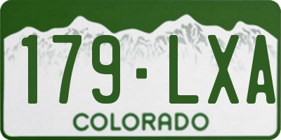 CO license plate 179LXA