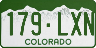 CO license plate 179LXN