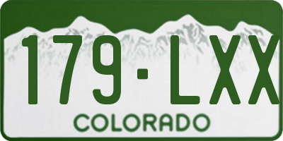 CO license plate 179LXX