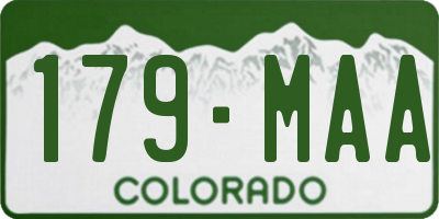 CO license plate 179MAA