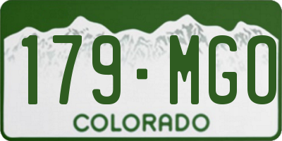 CO license plate 179MGO