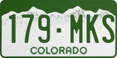 CO license plate 179MKS