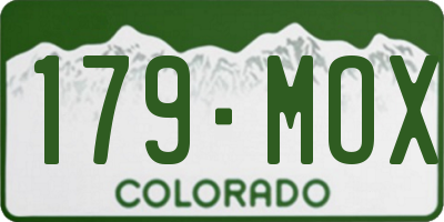 CO license plate 179MOX