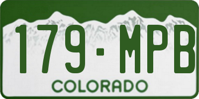 CO license plate 179MPB