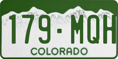 CO license plate 179MQH