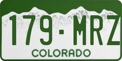 CO license plate 179MRZ