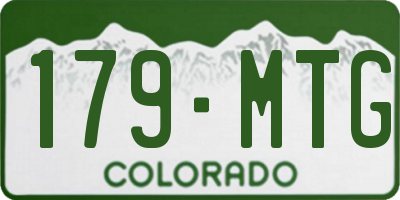 CO license plate 179MTG