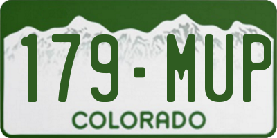 CO license plate 179MUP