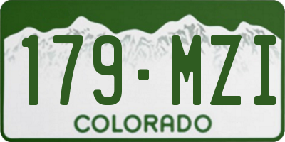 CO license plate 179MZI