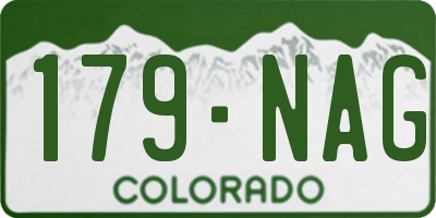 CO license plate 179NAG