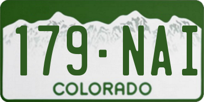 CO license plate 179NAI
