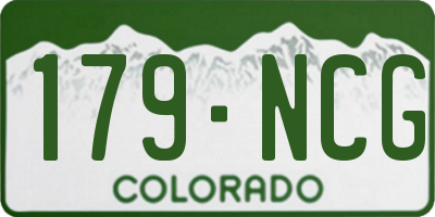 CO license plate 179NCG