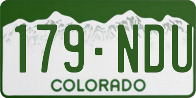 CO license plate 179NDU