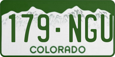 CO license plate 179NGU