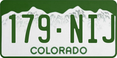 CO license plate 179NIJ