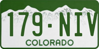 CO license plate 179NIV
