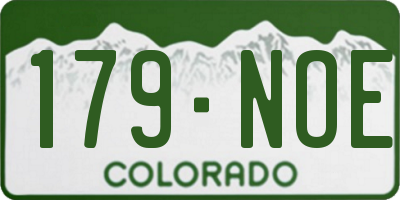 CO license plate 179NOE
