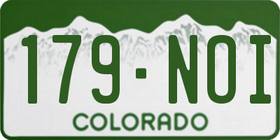 CO license plate 179NOI