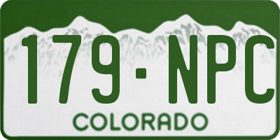 CO license plate 179NPC