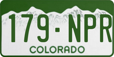 CO license plate 179NPR