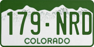 CO license plate 179NRD